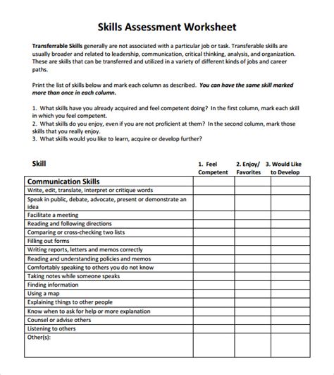 Skilled Employment Assessment .